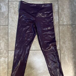 Zyia 6-8 Crop Deep Purple Mettalic Leggings